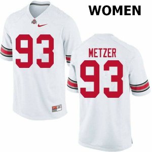 Women's Ohio State Buckeyes #93 Jake Metzer White Nike NCAA College Football Jersey Restock KJS3144WX